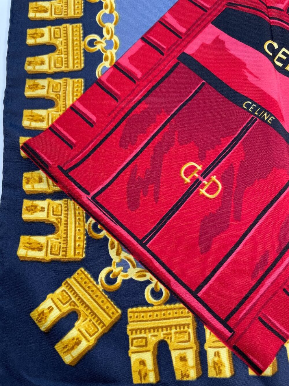 Vintage Céline Paris Silk Scarf – Arc de Triomphe Motif - Picture 4 of 14